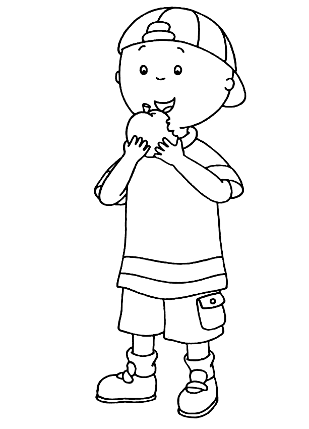 Online coloring book: Coloring book boy with apple